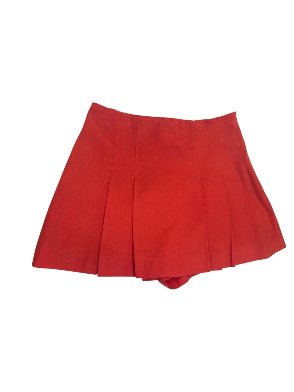 ZARA new Red Two-Piece Crop Jacket and Pleated Skort Set